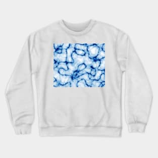 White marble with blue lines Crewneck Sweatshirt